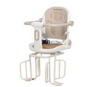Light coffee,Seggiolino portatile pieghevole per bambini, seggiolino per bicicletta per bambini montato sul telaio posteriore adatto a bambini di età compresa tra 2 e 8 anni con un design del