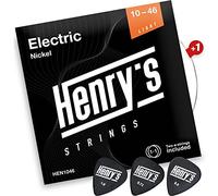 Light Corde Chitarra Elettrica 10-46 - Extra E1 Corde & 3 Plettri Gratis - Corde Per Chitarra Elettrica 10-46 - Electric Guitar Strings Set