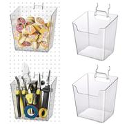 LIGHT DUST Bicchieri trasparenti con ganci, confezione da 4 pezzi, 1/8" e 1/4", accessori estetici per garage, banco da lavoro, ufficio, sala giochi, organizzazione (grande)