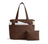 LIGHT FLIGHT Puffer - Borsa a mano da donna, grande, da lavoro, 26,5 l, caffè, Contemporaneo