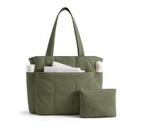 LIGHT FLIGHT Puffer - Borsa a mano da donna, grande, da lavoro, 26,5 l, verde oliva