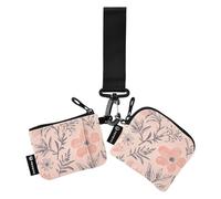 Light Florals Daffodils - Doppio portafoglio da donna per carte di lavoro, piccolo porta carte di credito rimovibile con tasca portamonete con cerniera, per donne e ragazze, confezione da 2, Narcisi