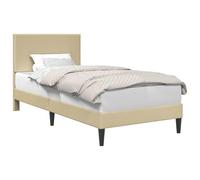 Light Green Grey Bed Frame 90x200cm Corduroy Upholstered Platform with Sturdy Plywood Slatted Base, Modern Minimalist Single Bed with Tapered Legs for Small Bedroom Guest Room Easy Assembly