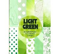 Light Green Scrapbook Paper 8.5 x 11 Inches, 40 Pages: 20 Double Sided Sheets with 10 Unique Designs