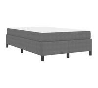 Light Grey Fabric Bed Frame 120 x 200 cm with Medium Firmness Mattress, Upholstered Engineered Wood Platform Single Bed with Pocket Springs, Modern Minimalist Bedroom Furniture Set Room or Apartment