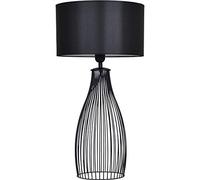 Light-Home Abat Jour da Comodino Moderne Lampada da Tavolo - Elegante Lampada da Comodino con Paralume in Tessuto per Camera da Letto e Salotto - Lampadina E27 - 65x35 cm - Nero e Nero