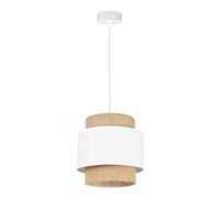Light-Home Boho Lampadario a Sospensione - Lampadario Ragno per Soggiorno Camera da Letto e Cucina - Lampade a Sospensione in Metallo con Paralume Moderno - E27-1 Luce - Bianco e Iuta