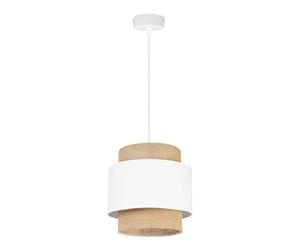 Light-Home Boho Lampadario a Sospensione - Lampadario Ragno per Soggiorno Camera da Letto e Cucina - Lampade a Sospensione in Metallo con Paralume Moderno - E27-1 Luce - Bianco e Iuta