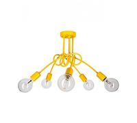 Light-Home Edison 5 Lampadario da Soffitto Industriale - Lampadari Moderni Per Soggiorno Camera da Letto e Cucina in Metallo - a 5 Luci - E27 - Giallo