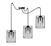Light-Home Hella Cage Lampadario a Sospensione Ragno - Lampadario Ragno per Soggiorno Camera da Letto e Cucina - Lampade a Sospensione in Vetro con Paralume Moderno - 3 Luce - E27 - Grafite