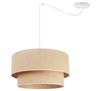 Light-Home Juta Lampadario a Sospensione - Lampade a Sospensione Ragno in Metallo con Paralume Moderno - E27 - Spider1-Luce 45 cm - Bianco Base e Juta