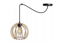 Light-Home Lampadario a Sospensione - Lampadario Ragno per Soggiorno Camera da Letto e Cucina - Lampade a Sospensione in Metallo e Legno con Paralume Moderno - 1 Luce - E27 - Rustico