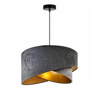 Light-Home Milano Lampadario a Sospensione - Lampadario Industriale per Soggiorno Camera da Letto e Cucina - Lampade a Sospensione in Metallo e con Paralume di Velluto - E27 - Grigio e Grigio Chiaro