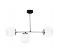 Light-Home Palermo Lampadario a Sospensione - Lampadario Ragno per Soggiorno Camera da Letto e Cucina - Lampade a Sospensione in Metallo e con Paralume Vetro - 3 Luce - Nero e Cromo