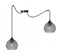 Light-Home Spider Crystal Lampadario a Sospensione - Lampadario Ragno per Soggiorno Camera da Letto e Cucina - Lampade a Sospensione in Vetro con Paralume Moderno - 2 Luce - E27 - Nero