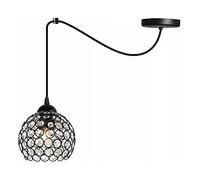 Light-Home Spider Crystal Lampadario a Sospensione - Lampadario Ragno per Soggiorno Camera da Letto e Cucina - Lampade a Sospensione in Vetro con Paralume Moderno - 1 Luce - E27 - Nero