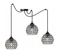 Light-Home Spider Crystal Lampadario a Sospensione - Lampadario Ragno per Soggiorno Camera da Letto e Cucina - Lampade a Sospensione in Vetro con Paralume Moderno - 3 Luce - E27 - Nero