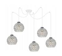 Light-Home Spider Crystal Lampadario a Sospensione - Lampadario Ragno per Soggiorno Camera da Letto e Cucina - Lampade a Sospensione in Vetro con Paralume Moderno - 5 Luce - E27 - Cromo