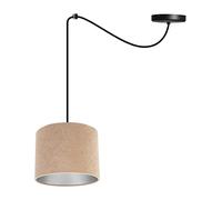 Light-Home Spider Milan Lampadario a Sospensione - Lampadario Ragno - Lampade a Sospensione in Tessuto con Paralume Moderno - 1 Luce - E27 - Beige e Srgento