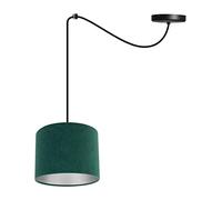 Light-Home Spider Milan Lampadario a Sospensione - Lampadario Ragno - Lampade a Sospensione in Tessuto con Paralume Moderno - 1 Luce - E27 - Verde e Argento