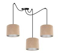 Light-Home Spider Milan Lampadario a Sospensione - Lampadario Ragno - Lampade a Sospensione in Tessuto con Paralume Moderno - 3 Luce - E27 - Beige e Argento