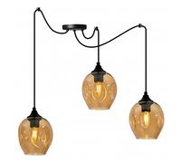 Light-Home Spider Prage Lampadario a Sospensione - Lampadario Ragno - Lampade a Sospensione in Vetro con Paralume Moderno -3 Luce - E27 -Il miele