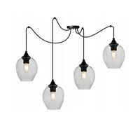 Light-Home Spider Prage Lampadario a Sospensione - Lampadario Ragno - Lampade a Sospensione in Vetro con Paralume Moderno - 4 Luce - E27 - Trasparente