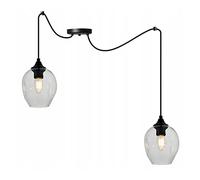 Light-Home Spider Prage Lampadario a Sospensione - Lampadario Ragno - Lampade a Sospensione in Vetro con Paralume Moderno - 2 Luce - E27 - Trasparente
