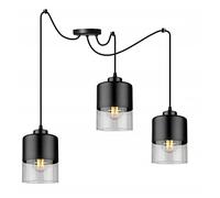 Light-Home Spider Roma Lampadario a Sospensione - Lampadario Ragno per Soggiorno Camera da Letto e Cucina - Lampade a Sospensione in Metallo e Vetro con Paralume Moderno - 3 Luce - E27