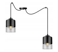 Light-Home Spider Roma Lampadario a Sospensione - Lampadario Ragno per Soggiorno Camera da Letto e Cucina - Lampade a Sospensione in Metallo e Vetro con Paralume Moderno - 2 Luce - E27