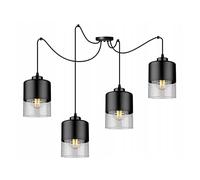 Light-Home Spider Roma Lampadario a Sospensione - Lampadario Ragno per Soggiorno Camera da Letto e Cucina - Lampade a Sospensione in Metallo e Vetro con Paralume Moderno - 4 Luce - E27