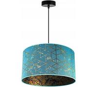 Light-Home Verona Lampadario a Sospensione - Lampadario Industriale per Soggiorno Camera da Letto e Cucina - Lampade a Sospensione in Metallo e con Paralume Classico - E27 - Blu - 23x40 cm