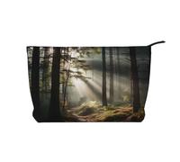 Light in the Forest, borsa cosmetica da donna in velluto a coste, portafoglio portatile con cerniera, adatta per viaggi e conservazione quotidiana di cosmetici,