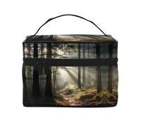 Light in the Forest, borsa per il trucco da donna, grande capacità, portatile, da viaggio, (22,9 x 16,5 x 15,7 cm), grande borsa per il trucco per ragazze