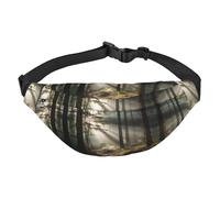 Light in the Forest - Marsupio a tracolla grande, alla moda, da viaggio, casual, per ragazzi, adatto per sport, corsa, ciclismo, viaggi, pesca