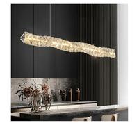 Light Luxury Crystal Restaurant Chandelier Post-modern Simple Dining Room Table Line Long Italian Designer Bar Lamp