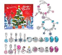 Light luxury micro inlaid Christmas bead bracelet blind box handmade DIY snowflake bell bracelet set gift box