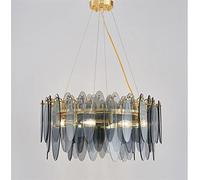 Light Luxury Nordic Simple Living Room Lamp Dining Room Bedroom Lamp Color Glass Villa LED (Color : A Size : Cold White)