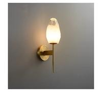 Light Luxury Wall Lamp Brass Color Diamond Glass Lamp Shade Bedroom Light Indoor Deco Hotel Corridor Light Bedside Wall Light (Color : ColdWhite-G9LEDBulb5W) (Warmwhite)