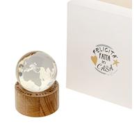 LIGHT Mappamondo su base di legno con luce led 6 cm BOMBONIERA 1CSK