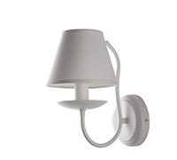 Light&More Applique 1 luce shabby bianco paralume bianco