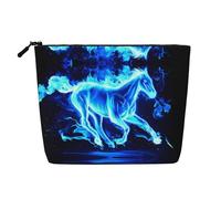 Light Mountain, borsa cosmetica da donna con motivo a forma di montagna, borsa da toilette a strato singolo, adatta per riporre tutti i giorni, viaggi e viaggi di lavoro., Cavallo incandescente