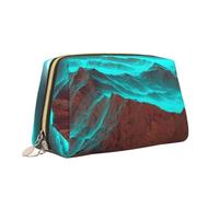 Light Mountain Print Makeup Bag Portable Versatile Toiletry Bag Grande Capacità Cosmetic Bag per le donne, bianco, Taglia unica, Beauty case