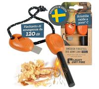 Light My Fire Acciarino per Fuoco Pietra Focaia Kit Sopravvivenza Militare | Army Bushcraft Accessori, Kit Campeggio Accendi Fuoco Professionale, Fire Starter 2-in-1, 12 000 Accensioni, Survival Kit