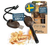 Light My Fire Acciarino per Fuoco Pietra Focaia Kit Sopravvivenza Militare Professionale ARMY- Bushcraft Accessori - Kit Campeggio Accendi Fuoco - Fire Starter 2-in-1-12 000 Accensioni