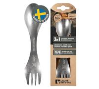 Light My Fire Sporks - Forchetta da campeggio in acciaio inox (18/8), infrangibile, forchetta, cucchiaio e coltello, utensili da campeggio riutilizzabili, forchetta in metallo resistente e leggero