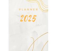 Light Pink 2025 Daily Planner 8.5" x 11" with Monthly calendar pages, one dated, plain page per day with lines, to plan all 365 days, 395 pages total, paperback