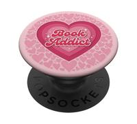 Light Pink Book Addict Cute Bookish Bookworm Reading Heart PopSockets PopGrip Adesivo