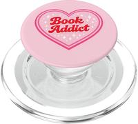 Light Pink Book Addict Cute Bookish Bookworm Reading Heart PopSockets PopGrip per MagSafe