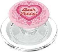 Light Pink Book Addict Cute Bookish Bookworm Reading Heart PopSockets PopGrip per MagSafe
